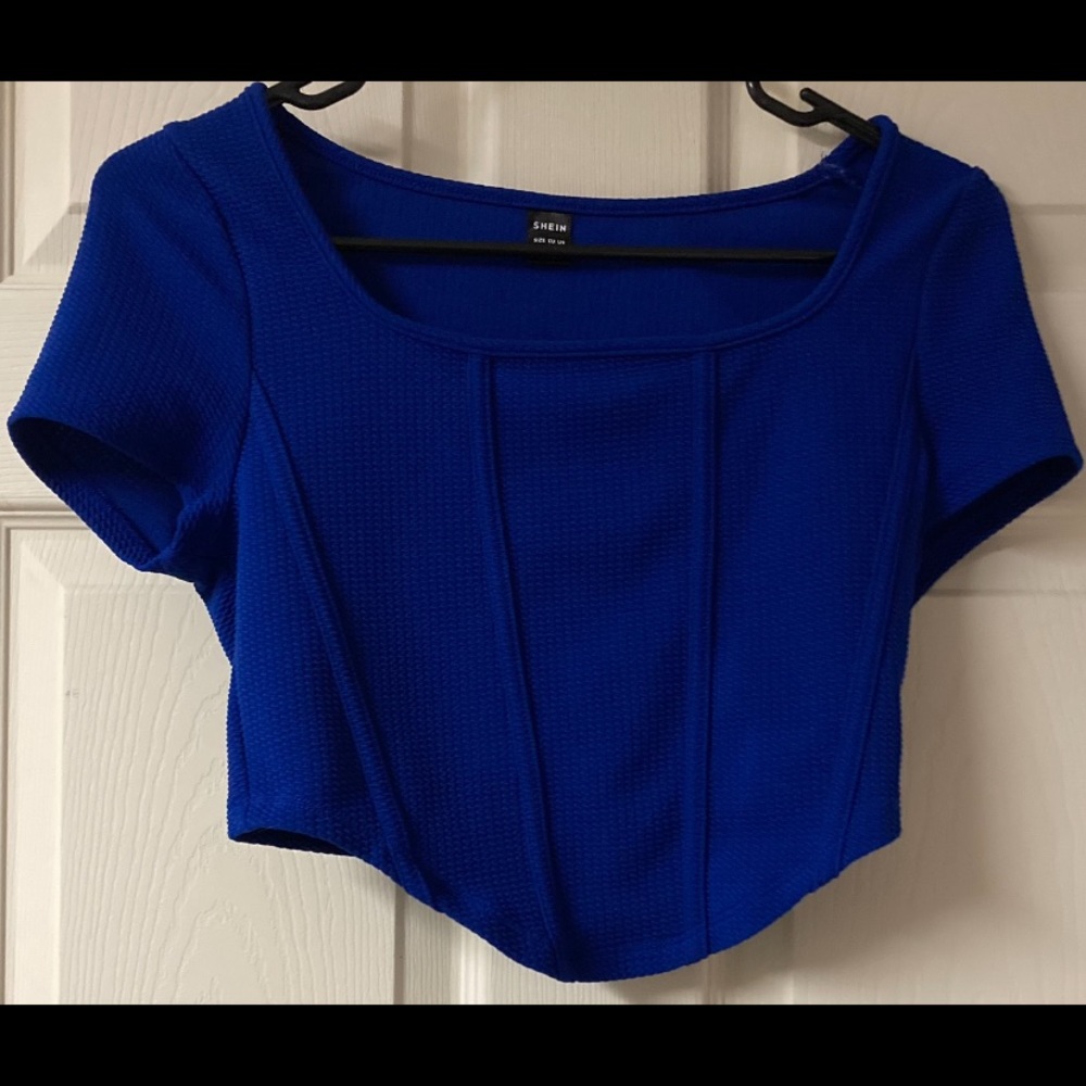 Blue crop top size medium brand SHEIN